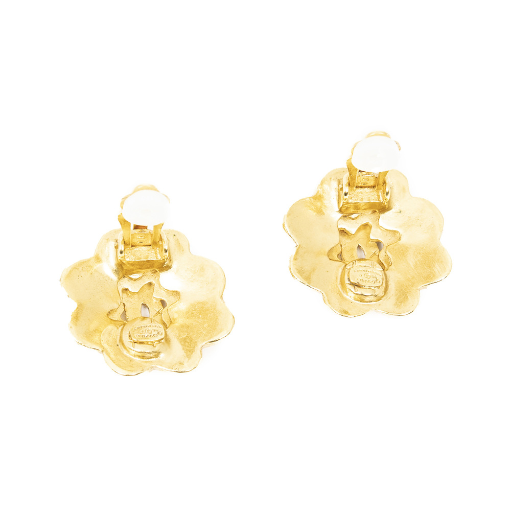 Chanel CC Camellia Clip On Earrings - Picture 2 of 3